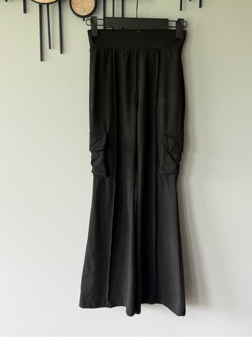 Girl’s Justice Black Flare Cargo Pants